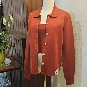 Free People, We The Free DC Twofer, Women's Rust Sweater Set